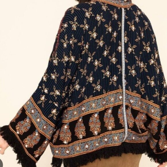 NWT Free People Rays of Light Jacket, Midnight Combo, size L - Picture 4 of 14